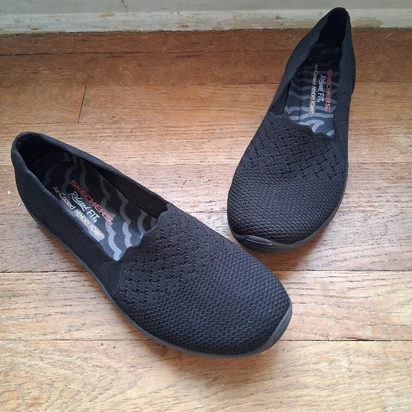 Skechers Black Loafers Slip-Ons - Picture 4 of 6